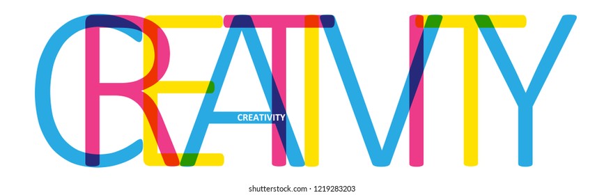 CREATIVITY colorful letters banner