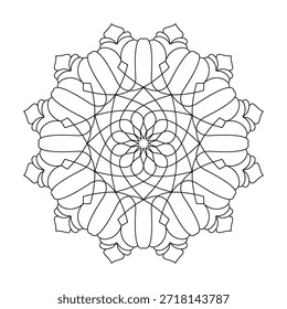 Creativity Coloring Book Mandala Design. Easy Mandala Coloring Book Pages for Adults to Relax, Experiences Give Relief. Resizeable Vector File