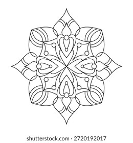 Creativity Coloring Book Mandala Design. Easy Mandala Coloring Book Pages for Adults to Relax, Experiences Give Relief. Resizeable Vector File