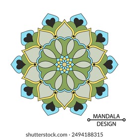 Creatividad Color Mandala Plantilla para adultos. Fácil Mandala para colorear Páginas para que los adultos se relajen, las experiencias dan alivio. Archivo de Vector de tamaño variable.