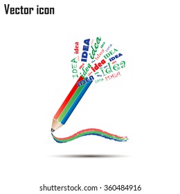 Creativity concept with colorful pencil.
