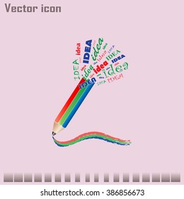 Creativity concept with colorful pencil.