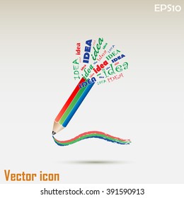 Creativity concept with colorful pencil.