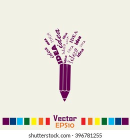 Creativity concept with colorful pencil.