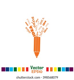 Creativity concept with colorful pencil.