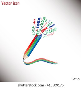 Creativity concept with colorful pencil.