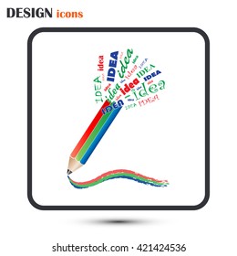 Creativity concept with colorful pencil.