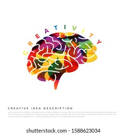 Ilustración del concepto de creatividad con icono cerebral