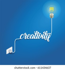 Creativity concept with light bulb 