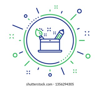 Creativity concept line icon. Graphic designer sign. Brush and pencil symbol. Quality design elements. Technology creativity concept button. Editable stroke. Vector