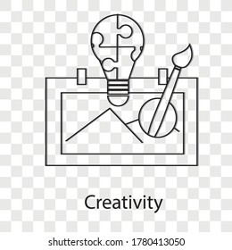 Creativity concept on transparency background. Creative idea design for template, brochure or presentation.