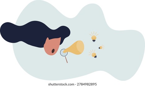 Creativity to create new business idea or solution for work problem, entrepreneurship to think about business concept.life situation and activities.