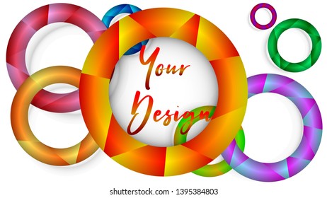 Creativity in creating cards and website headers.abstract design background. vector.Bright card with rings