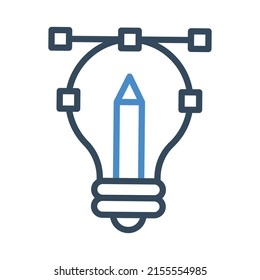 creativity design bulb Vector icon which is suitable for commercial work and easily modify or edit it

