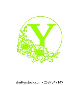 creativity in the details of the letter y combined with a delicate floral design