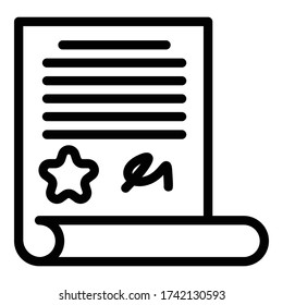 Creativity document icon. Outline creativity document vector icon for web design isolated on white background