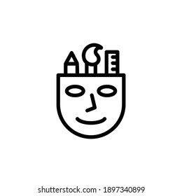 creativity drawing vector line icon