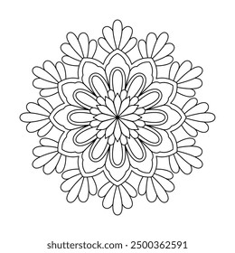 Creativity flower paper mandala design coloring book page