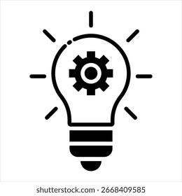 Ilustración vectorial de icono de glifo de creatividad