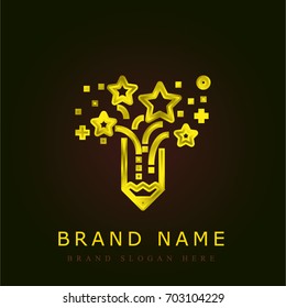 Creativity golden metallic logo