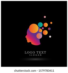 Creativity Head Logo. Symbol & Icon Vector Template.