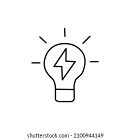 Icono de creatividad en icono de estilo de línea negra, estilo aislado en fondo blanco
