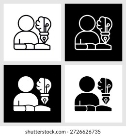 Creativity Icon with Black and White Background