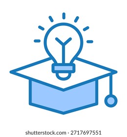 Icono de creatividad azul Ilustración vectorial de diseño de doble tono