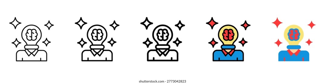 Creativity Icon With Differences and Colors Style Illustration