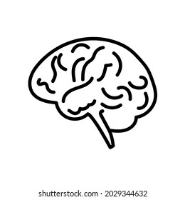 Icono de creatividad. Pictograma de idea plana para web. Icono de línea. Sencillo símbolo cerebral aislado en fondo blanco. Pasos de vector de contorno10