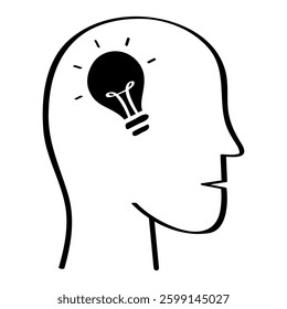Creativity icon in glyph style