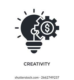 Creativity Icon Glyph Style. Vector Illustration For Graphic Design
