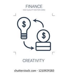 creativity icon. high quality line creativity icon on white background. from finance collection flat trendy vector creativity symbol. use for web and mobile