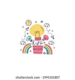 Icono De Creatividad Aislado En Fondo Blanco