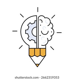 Icono de creatividad. Bombilla, Innovación y Generación de Ideas. Ilustración vectorial.