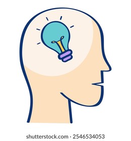 Creativity icon in lineal color style