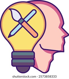 Creativity Icon - Lineal Color Style - Critical Thinking Theme