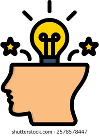Creativity Icon Lineal Color Vector Illustration