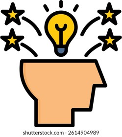 Creativity Icon Lineal Color Vector Illustration