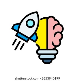Creativity Icon Lineal Color Vector Illustration