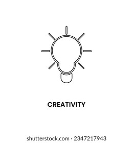 Icono de creatividad en estilo de contorno. Elemento de diseño del Día Internacional de la Alfabetización. Plantilla de logotipo de ilustración vectorial en diseño plano de moda. Recursos gráficos editables para muchos fines.