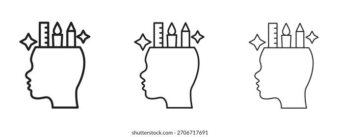 Icono de creatividad con estilo de contorno, diseños de Ilustración vectorial