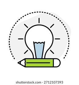 Icono de creatividad, paleta de pintura - chip de IA, visión artística, proceso creativo - conceptualización, ideas innovadoras - resolución de problemas, trazo editable.