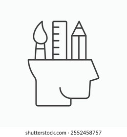 Creativity icon set in blackthin line style.