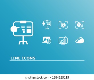 Creativity icon set and development with precision, final product and presentation. Statistic related creativity icon vector for web UI logo design.