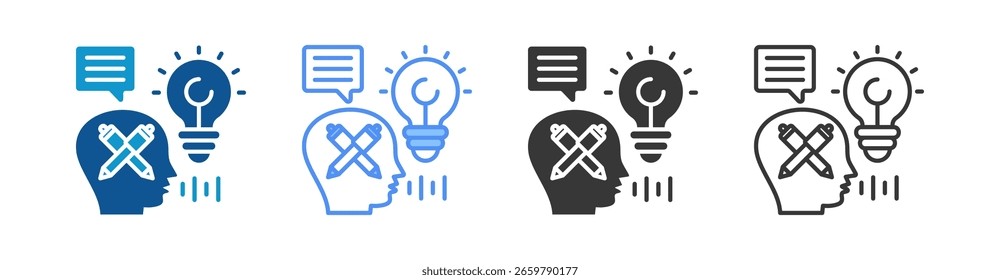 Ícone de criatividade define coleção de vários estilos