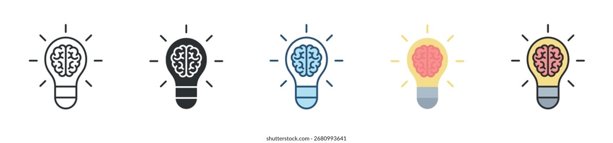 Ícone de criatividade define coleção de vários estilos