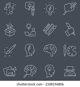 Creativity icon set . Creativity symbol pack vector elements for infographic web. with trend color