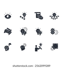 Creativity icon set.vector.Editable stroke.linear style sign for use web design,logo.Symbol illustration.