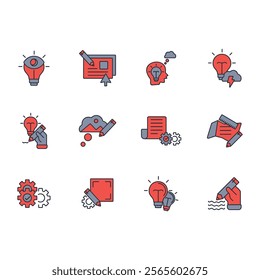 Creativity icon set.vector.Editable stroke.linear style sign for use web design,logo.Symbol illustration.